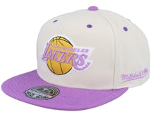 Los Angeles Lakers Nba Hop On Off White/purple Fitted - Mitchell & Ness