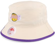 Los Angeles Lakers NBA Off White Bucket - Mitchell & Ness