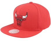 Chicago Bulls Embroidery Glitch Red Snapback