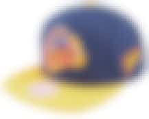 Golden State Warriors Logo Blur Blue/Yellow Snapback - Mitchell & Ness