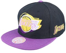 Los Angeles Lakers Logo Blur Black/Purple Snapback - Mitchell & Ness