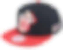 Miami Heat Logo Blur Black/Red Snapback - Mitchell & Ness