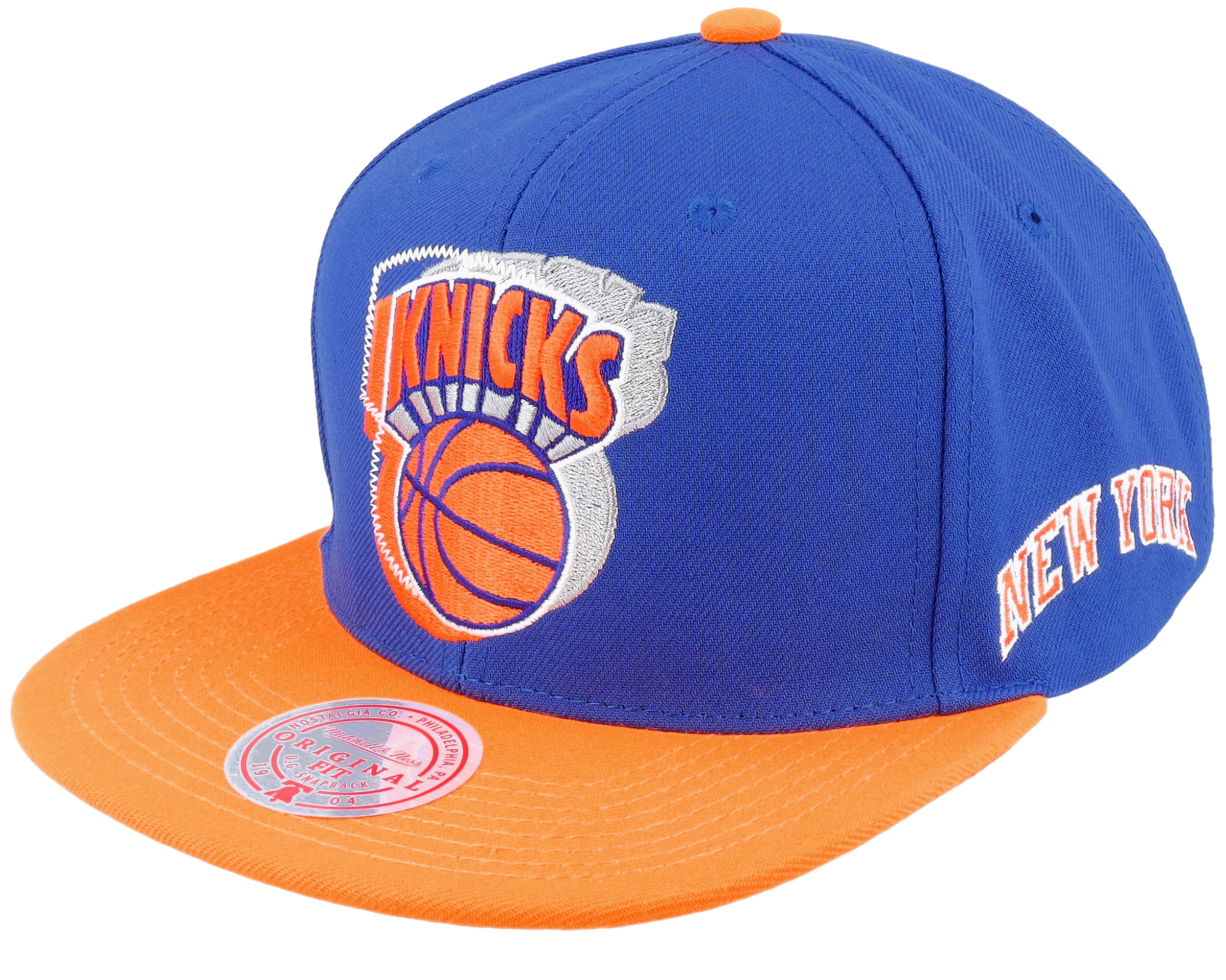New York Knicks Logo Blur Blue/Orange Snapback - Mitchell & Ness