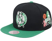 Boston Celtics  Patch Overload Black/Green Snapback - Mitchell & Ness