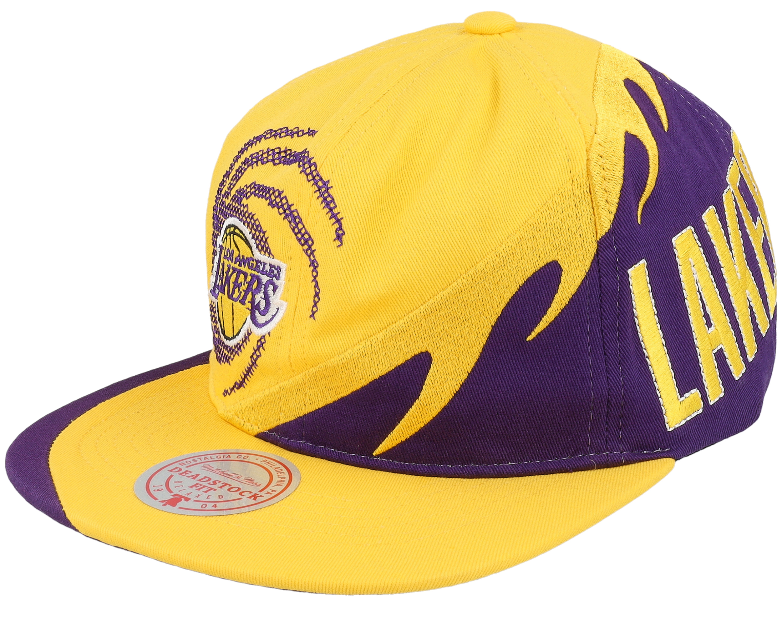 Mitchell & Ness x NBA Pinwheel of Fortune Deadstock Lakers Hat - Yellow/Purple