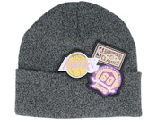 Los Angeles Lakers XL Logo Patch Knit Heather Black Cuff