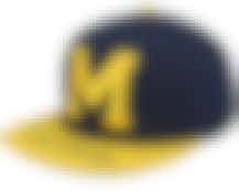 Michigan Wolverines Logo Bill Navy/Yellow Snapback - Mitchell & Ness