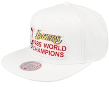 Los Angeles Lakers Champs White Snapback - Mitchell & Ness
