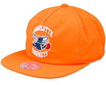 Charlotte Hornets Nylon Neon Orange Snapback - Mitchell & Ness