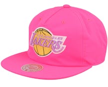 Los Angeles Lakers Neon Nylon Pink Snapback - Mitchell & Ness