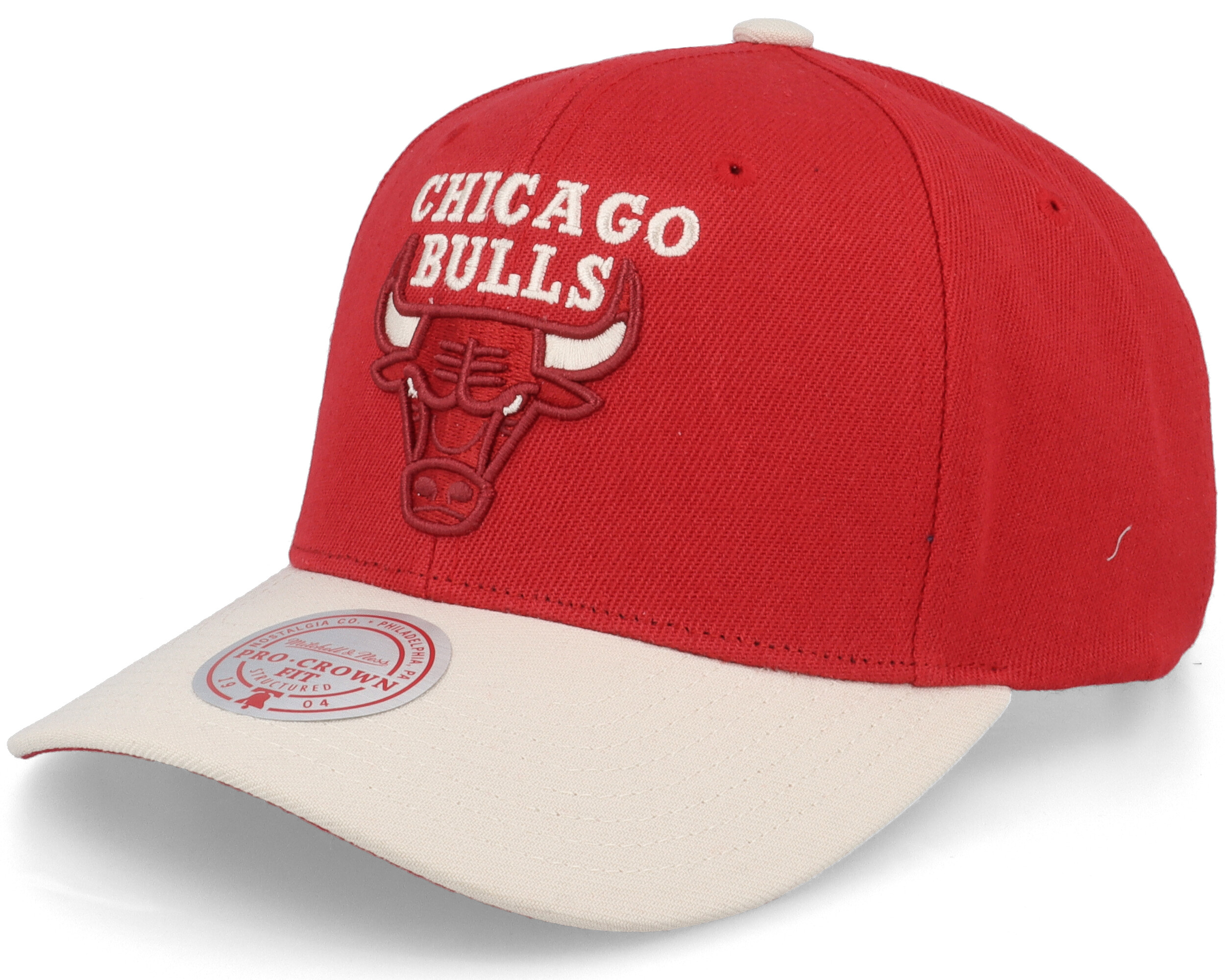 Chicago Bulls Off Team Red Adjustable Mitchell & Ness keps Hatstore.se