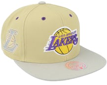 Los Angeles Lakers Classic Canvas Tan Snapback - Mitchell & Ness