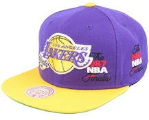 Los Angeles Lakers Patched Up Purple/Gold Snapback - Mitchell & Ness