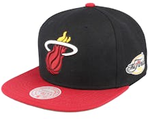 Miami Heat Patched Up Black/Red Snapback - Mitchell & Ness