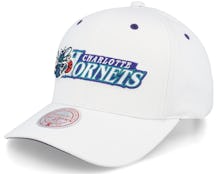 Charlotte Hornets Oh Word Pro White Adjustable - Mitchell & Ness