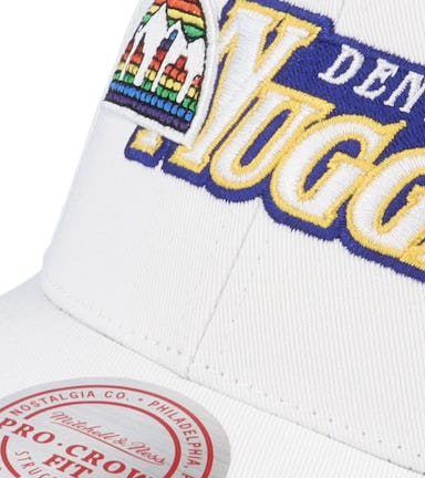 Denver Nuggets Oh Word Pro White Adjustable - Mitchell & Ness