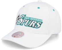 San Antonio Spurs Oh Word Pro White Adjustable - Mitchell & Ness
