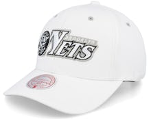 Brooklyn Nets Oh Word Pro White Adjustable - Mitchell & Ness