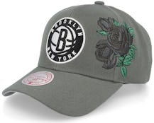 Brooklyn Nets Secondary Roses Pro Grey Adjustable - Mitchell & Ness