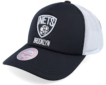 Brooklyn Nets Off The Backboard Black/White Trucker - Mitchell & Ness