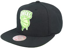 New York Knicks Slime Drip Black Snapback - Mitchell & Ness