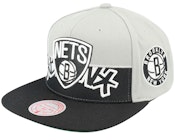 Brooklyn Nets Half & Half Grey/Black Snapback