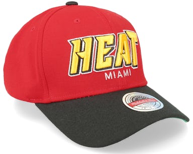 Miami Heat Shredder Stretch Red/Black Adjustable - Mitchell & Ness