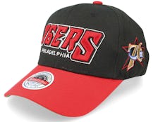 Philadelphia 76ers Shredder Stretch Black/Red Adjustable - Mitchell & Ness