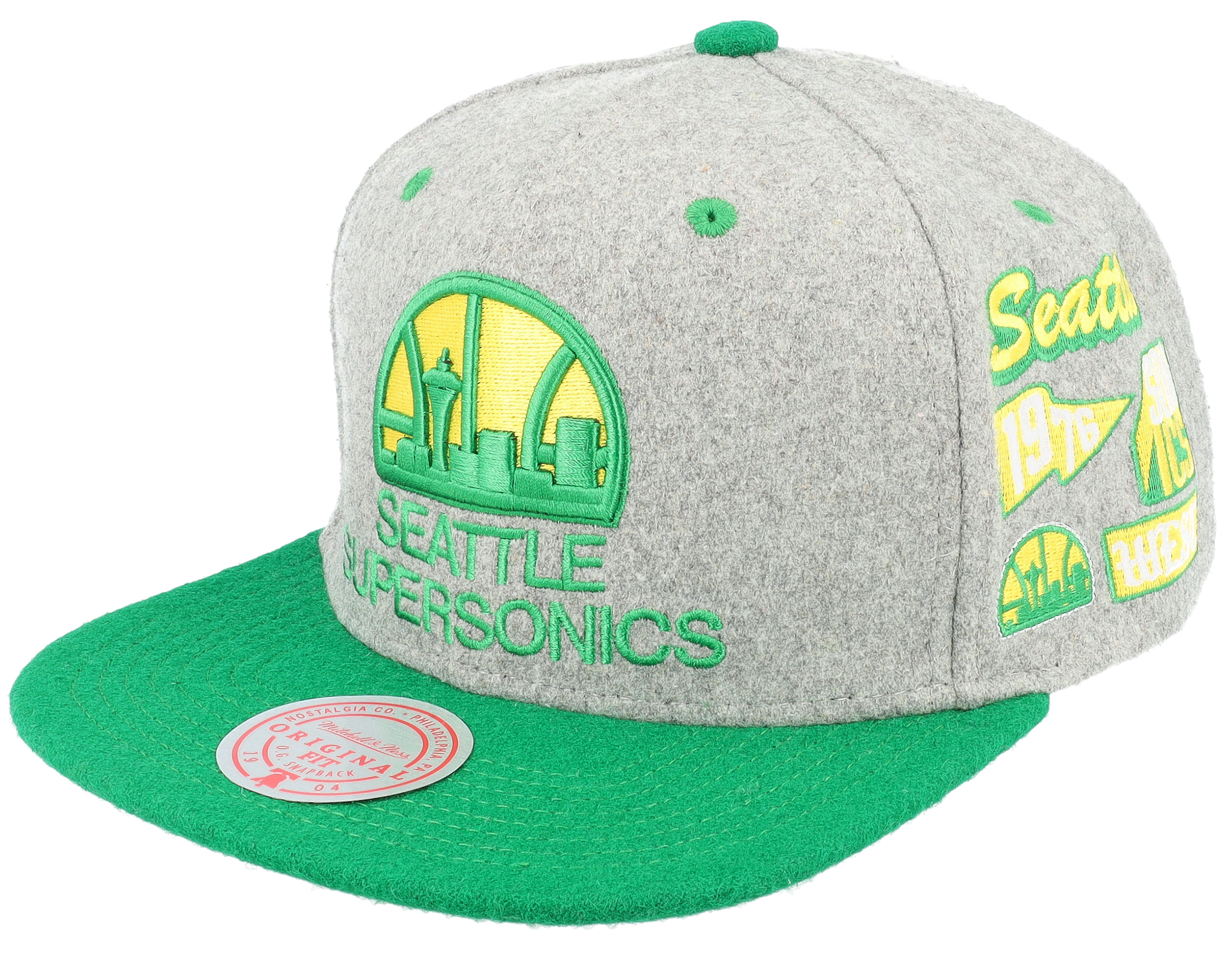 Shop Mitchell & Ness Seattle Supersonics HWC 3 Block Strapback Hat