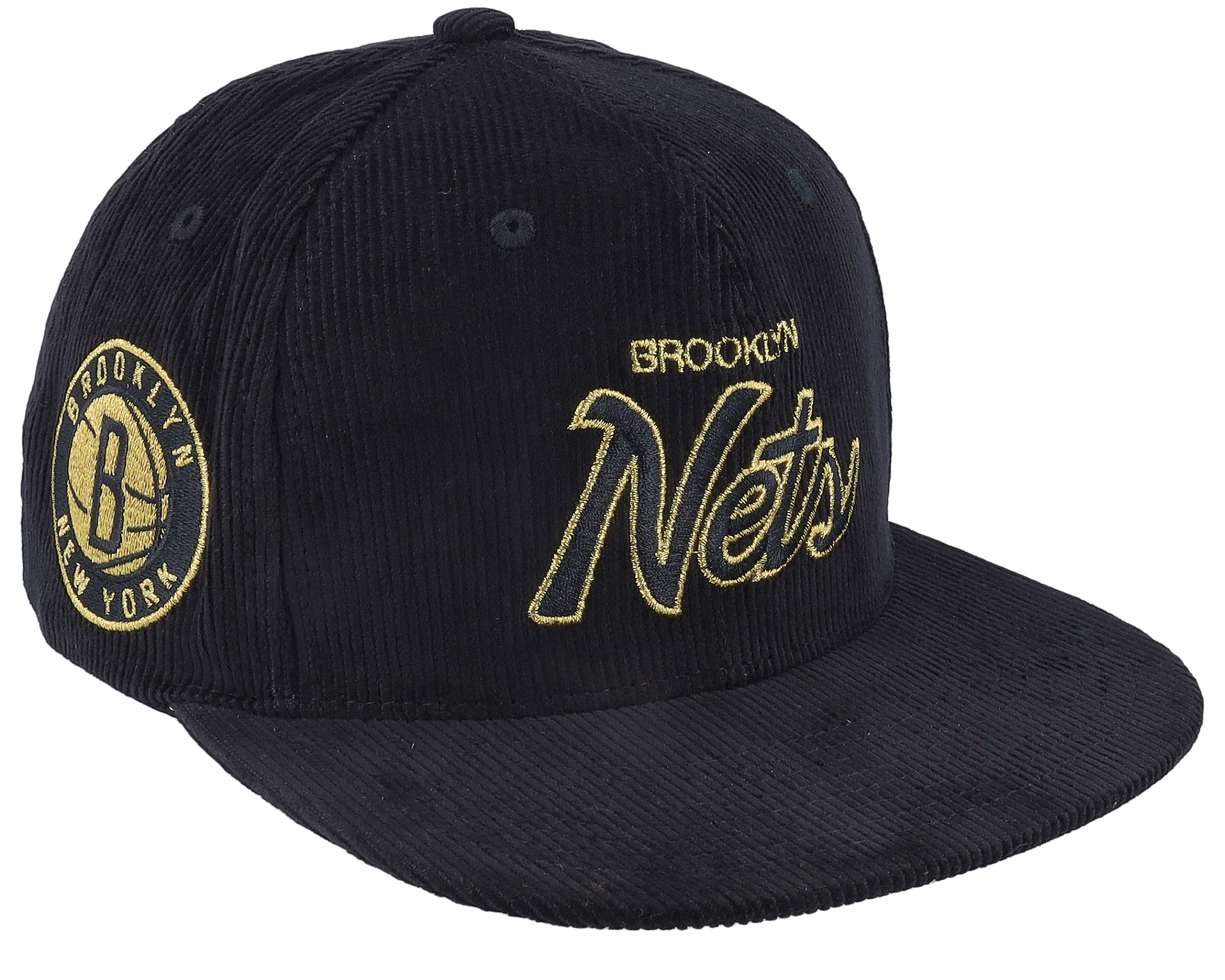 Brooklyn Nets Cord Script Black Snapback | Hatstoreworld.com