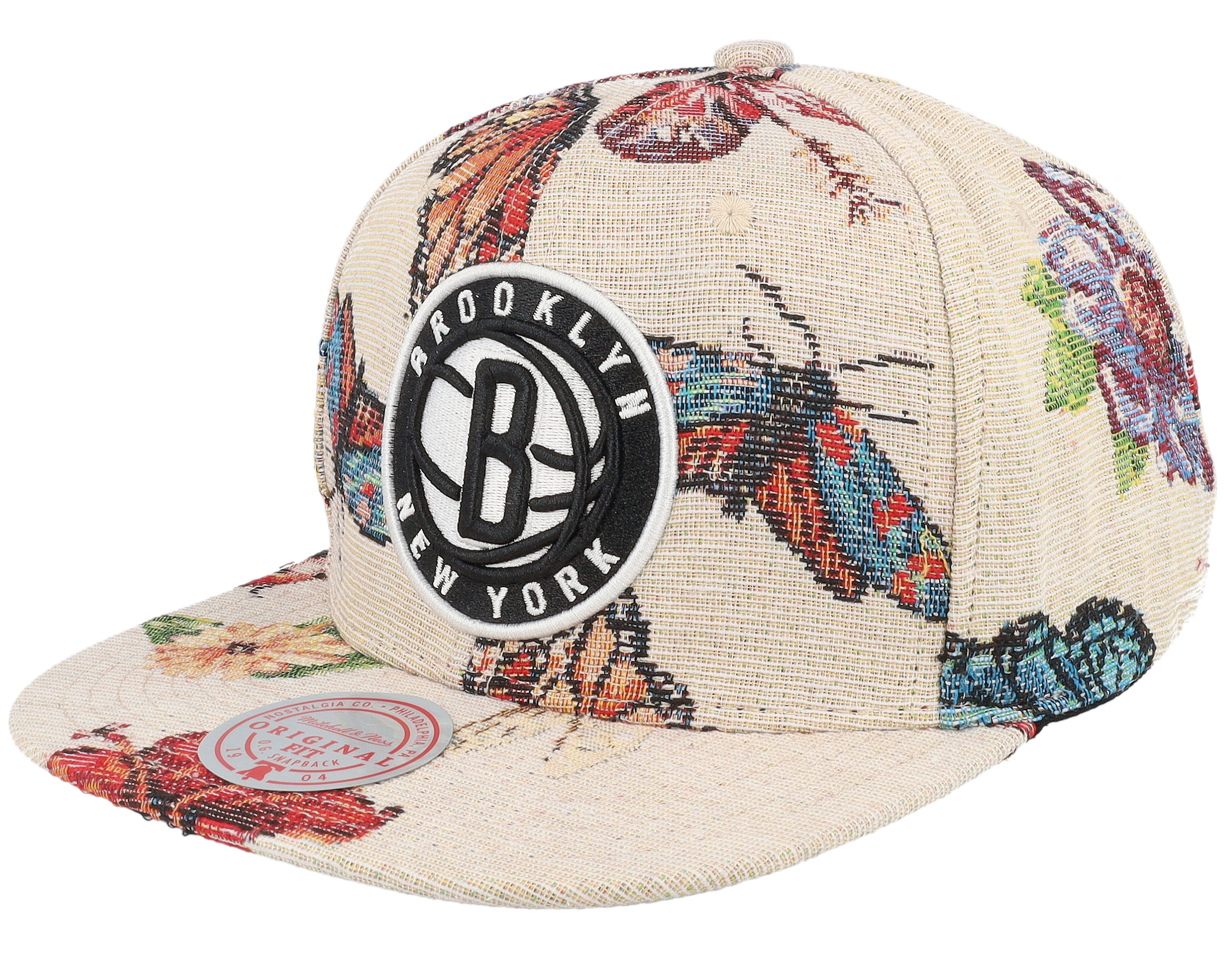 Caps Brooklyn Nets True Tap Multi/Beige Snapback - Mitchell & Ness