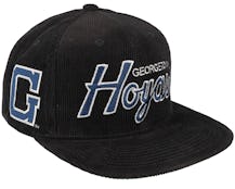 Georgetown Hoyas Cord Script Black Snapback - Mitchell & Ness