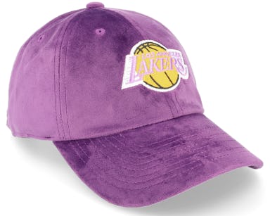 Los Angeles Lakers Velour Scrunch Strapback Purple Dad Cap - Mitchell & Ness