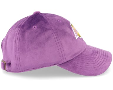 Los Angeles Lakers Velour Scrunch Strapback Purple Dad Cap - Mitchell & Ness
