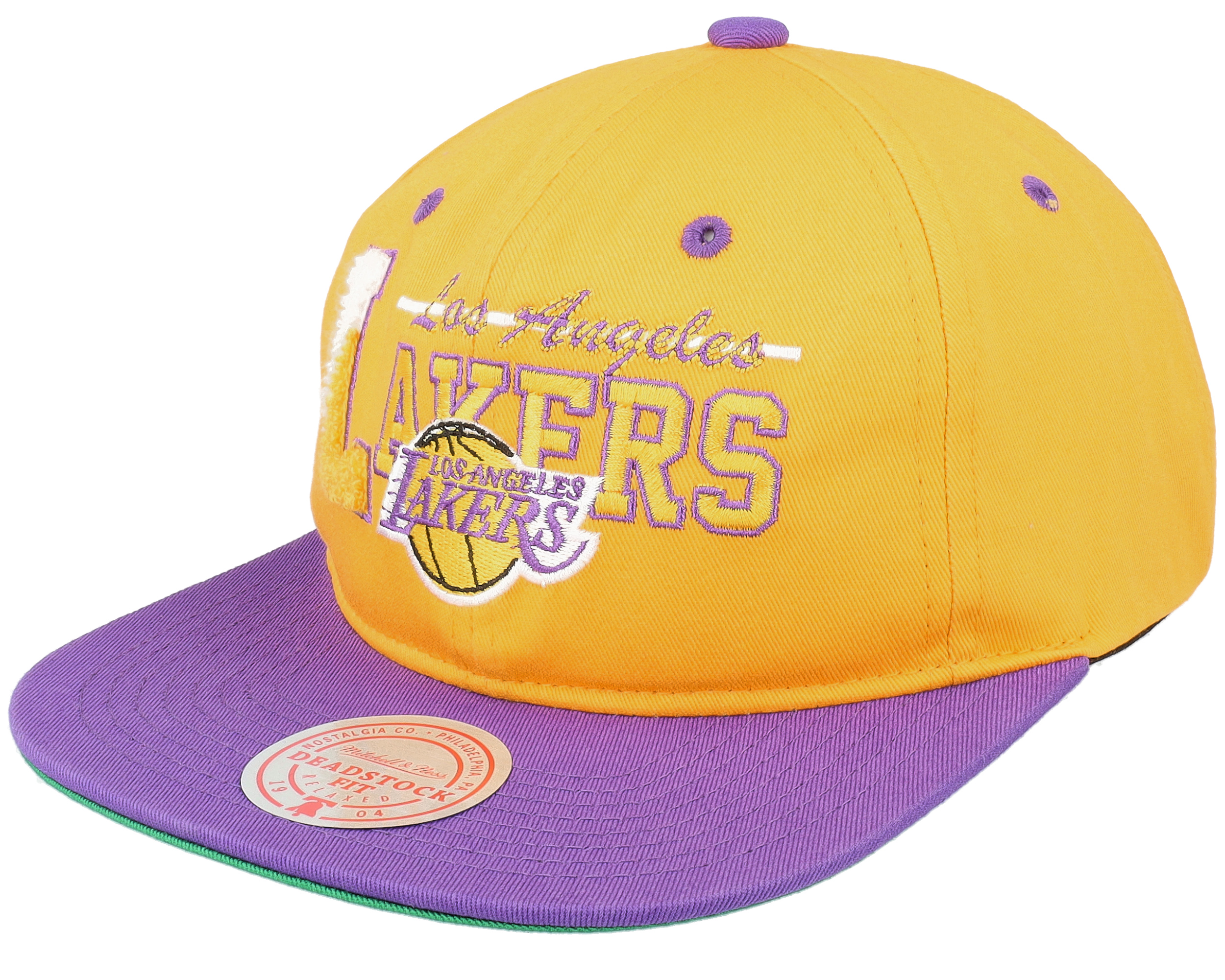 Mitchell & Ness x NBA Pinwheel of Fortune Deadstock Lakers Hat - Yellow/Purple