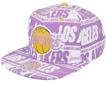 Los Angeles Lakers Meat Paper Purple Snapback - Mitchell & Ness