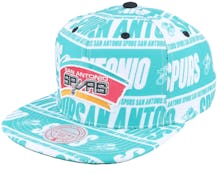 San Antonio Spurs Meat Paper Teal Snapback - Mitchell & Ness