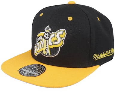 Seattle Supersonics Yellow Toe Black/Yellow Fitted - Mitchell & Ness