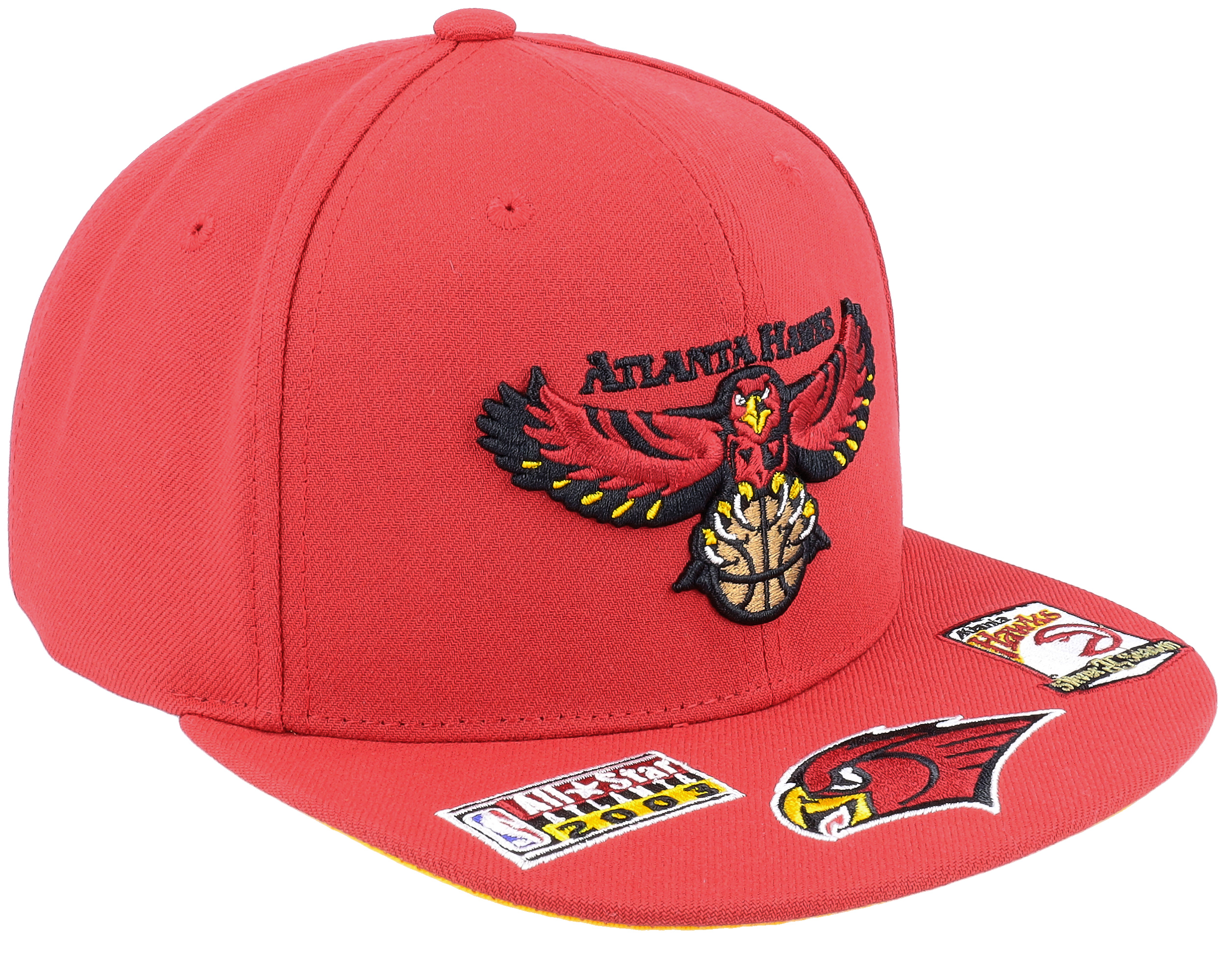 Atlanta Hawks Front Face Red Snapback - Mitchell & Ness cap