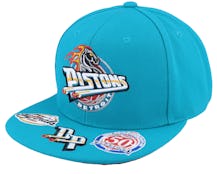 Detroit Pistons Front Face Teal Snapback - Mitchell & Ness