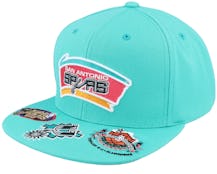 San Antonio Spurs Front Face Teal Snapback - Mitchell & Ness