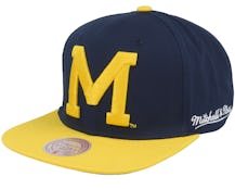 Michigan Wolverines Back In Action Blue/Yellow Snapback - Mitchell & Ness