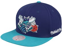 Charlotte Hornets Back In Action Purple/Teal Snapback - Mitchell & Ness