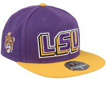 Louisiana State Tigers Core Side Purple Fitted - Mitchell & Ness