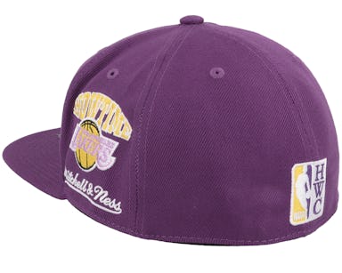 Mitchell & Ness - NBA Purple Fitted Cap - Los Angeles Lakers Team Origins Purple Fitted @ Hatstore
