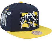 Michigan Wolverines Team Origins Navy Snapback - Mitchell & Ness