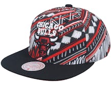 Chicago Bulls Game Day Pattern Deadstock Black Snapback - Mitchell & Ness
