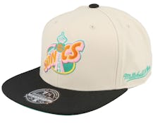 Seattle Supersonics Ivory Pastel Fitted Off White/Black Fitted - Mitchell & Ness