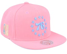 Philadelphia 76ers Pastel Hwc Light Pink Snapback - Mitchell & Ness