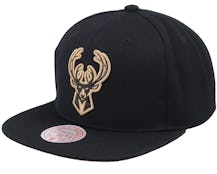 Hatstore Exclusive x Milwaukee Bucks Tko High Crown Black Snapback - Mitchell & Ness